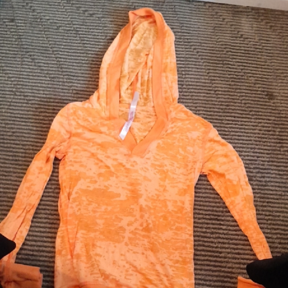 Orange Hooded Women's Sweater